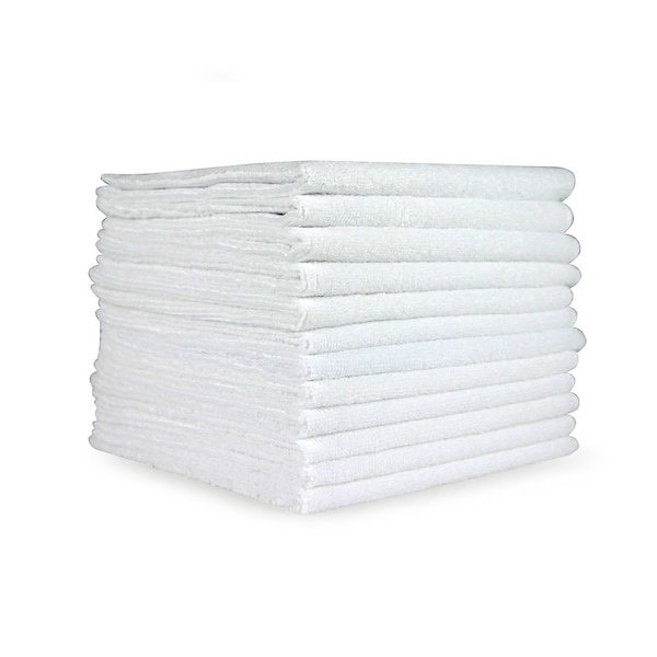 Monarch Brands Microfiber Cloths, 16in x 16in - White, 12PK PNP915100W - main